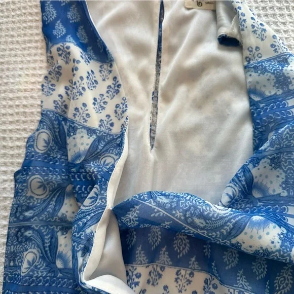 Show Me Your Mumu Riri Teacups Tulips Sz Small Blue White Floral Romper - Picture 6 of 9